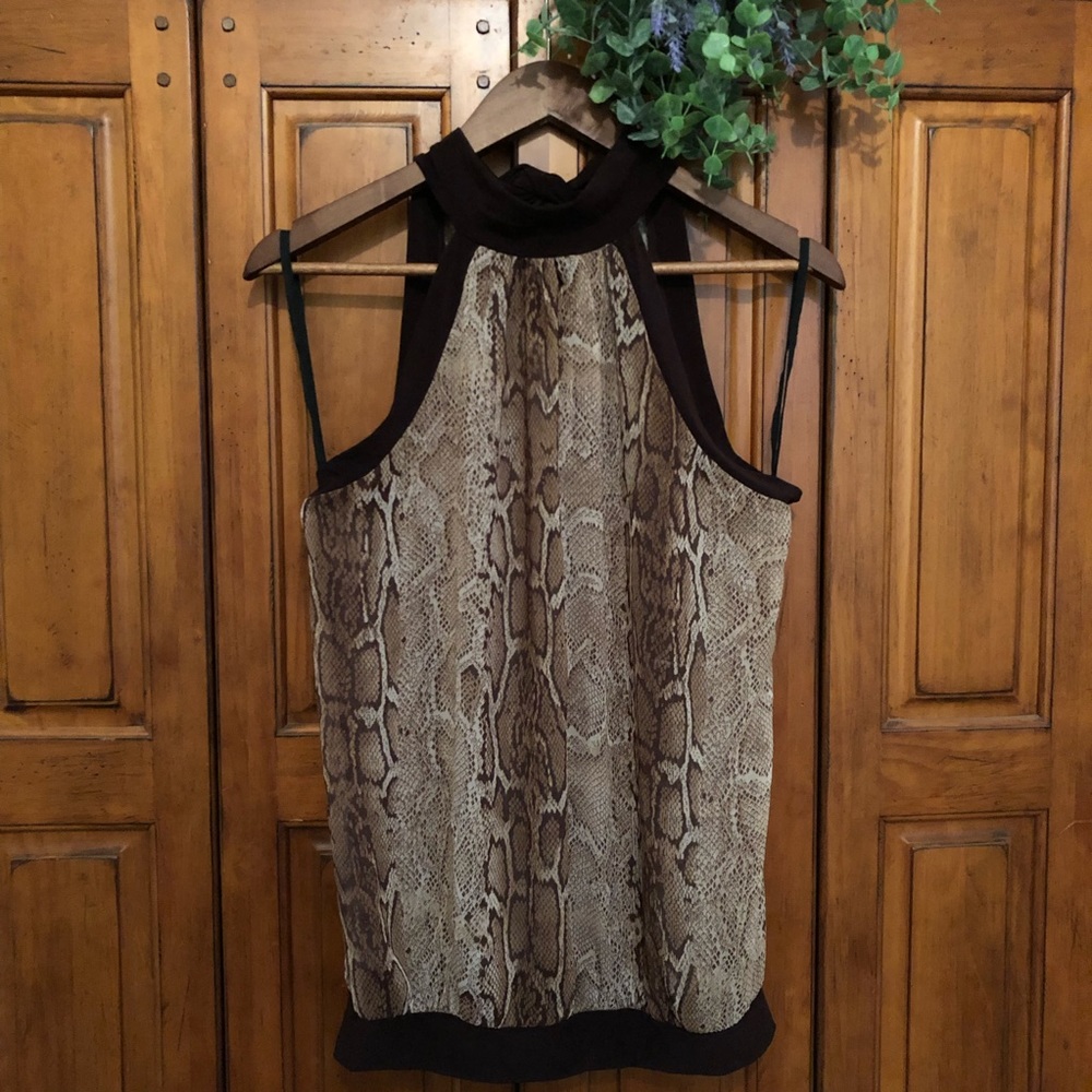 Snake Print Sleeveless Blouse